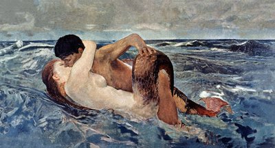 Triton og havfrue af Max Klinger
