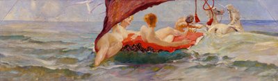 Venus i en muslingevogn. Del af vægdekorationen i Villa Albers i Berlin-Steglitz af Max Klinger