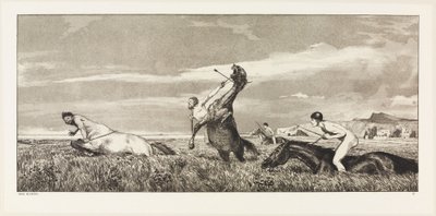 Forfulgt kentaur (Intermezzi, opus IV, blad 3) af Max Klinger