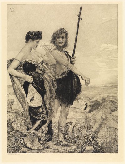Fristelse (Om døden, anden del, opus XI, side 10) af Max Klinger