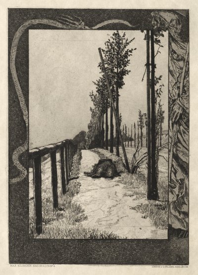 Her er Tode I, Opus I, 1889 nr. 4. af Max Klinger
