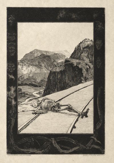 Her er Tode I, Opus I, 1889 nr. 8. af Max Klinger
