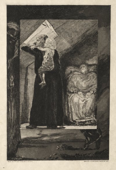 Vom Tode I, Opus II, 1889 No. 9. af Max Klinger