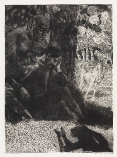 Troldmanden og ridderen (Telt, Opus XIV, 2. del, nr. 34) af Max Klinger