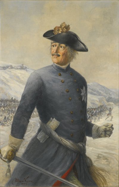 Leopold I, Prins af Anhalt-Dessau 1676-1747, feltmarskal i den preussiske hær af Max Korn