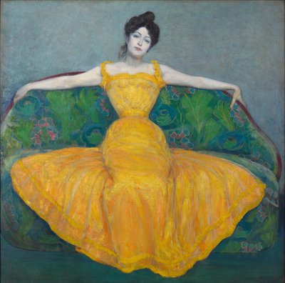 Dame i gult, 1899. af Max Kurzweil