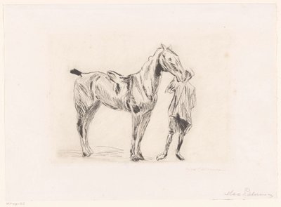 Mand med ridehest af Max Liebermann (signed by artist)