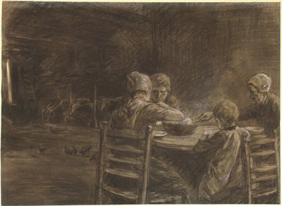 Østfrisiske bønder spiser aftensmad af Max Liebermann