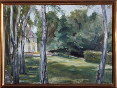 Hus i en have - olie på lærred af Max Liebermann