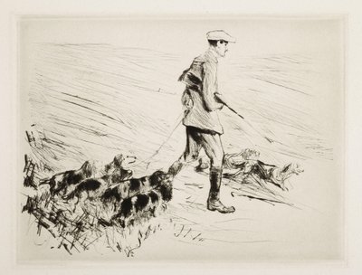Jæger med hunde af Max Liebermann
