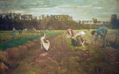 Kartoffelernte i Barbizon af Max Liebermann