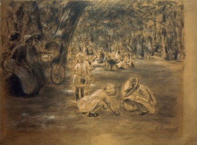 Legeplads i zoologisk have af Max Liebermann