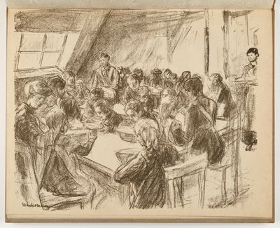 Folkekøkken for børn (illustration fra: Kunst og kunstnere XIII, 6) af Max Liebermann