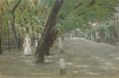 Kirchenallee in St. Georg, Hamburg (pastel på papir) af Max Liebermann