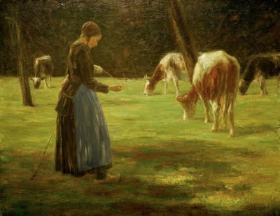 Kuhhirtin af Max Liebermann