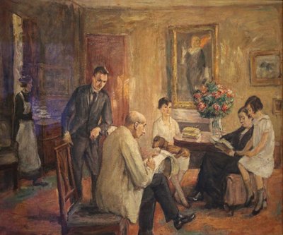 Familien Liebermann. Kunstneren tegner i kredsen af sin familie af Max Liebermann