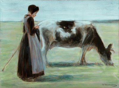 Pige med ko af Max Liebermann