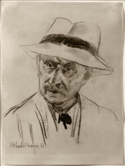 Max Liebermann / Selvportræt med panamahat af Max Liebermann