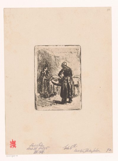 Mor og barn ved bordet af Max Liebermann