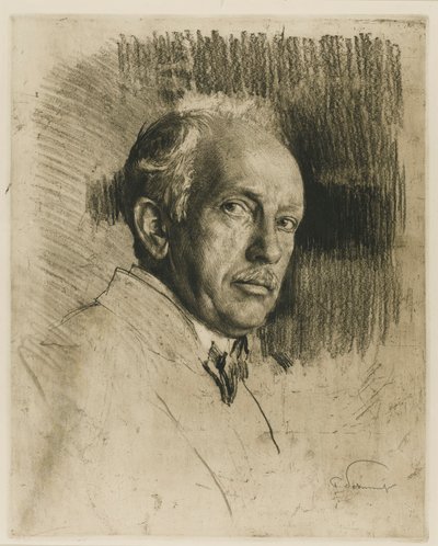 Portræt af komponisten Richard Strauss 1864-1949, ca. 1914. af Max Liebermann
