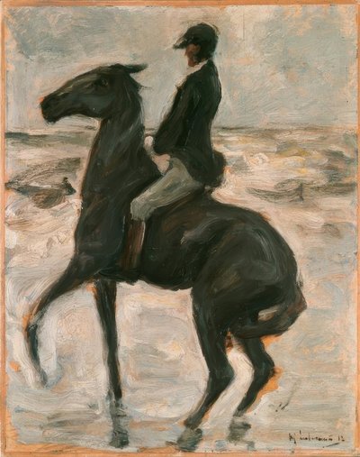 Rytter til venstre på stranden af Max Liebermann