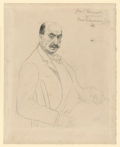 Selvportræt (mellemstudie under arbejdet med raderingen Schiefler 60) af Max Liebermann