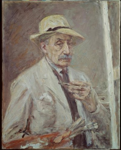 Selvportræt med frakke og hat af Max Liebermann