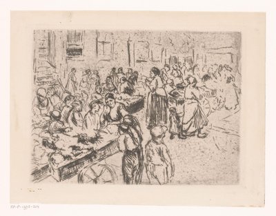 Gadehandel i det gamle jødiske kvarter i Amsterdam af Max Liebermann