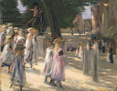 Vejen til skolen i Edam (olie på lærred) af Max Liebermann