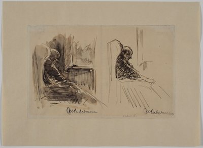 To portrætter af hans far, Louis Liebermann, i lænestolen af Max Liebermann