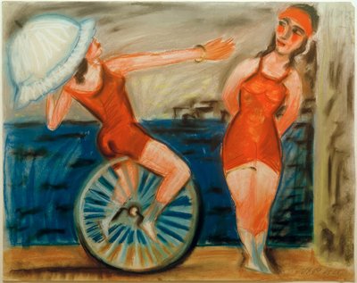 Enhjulede cykelryttere af Max Pechstein