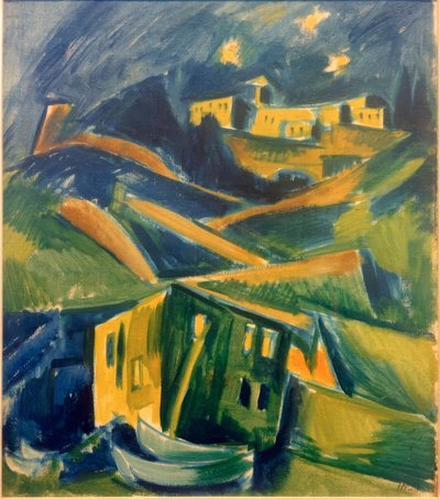 Kysten ved Monte Rosso al Mare af Max Pechstein