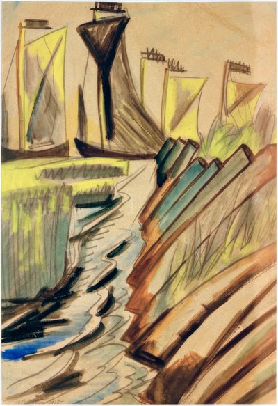 Kurenkähne ved diget af Max Pechstein