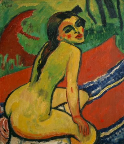 Siddende kvindelig akt af Max Pechstein