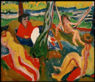 Scene i skoven af Max Pechstein