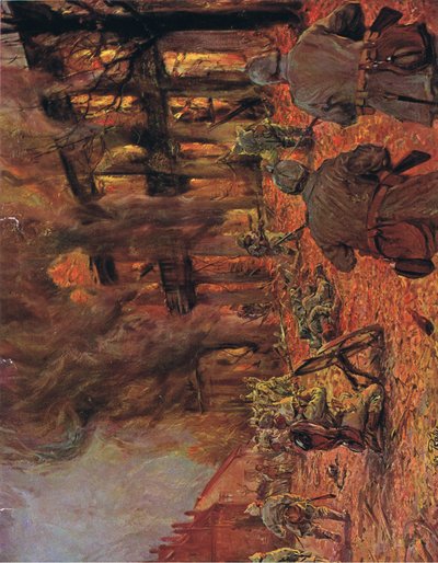 Gadekamp i Hohenskein, illustration fra Hindenburg udgivet af Daterlandischer Derlag C U Weller Berlin, 1922 af Max Rabes