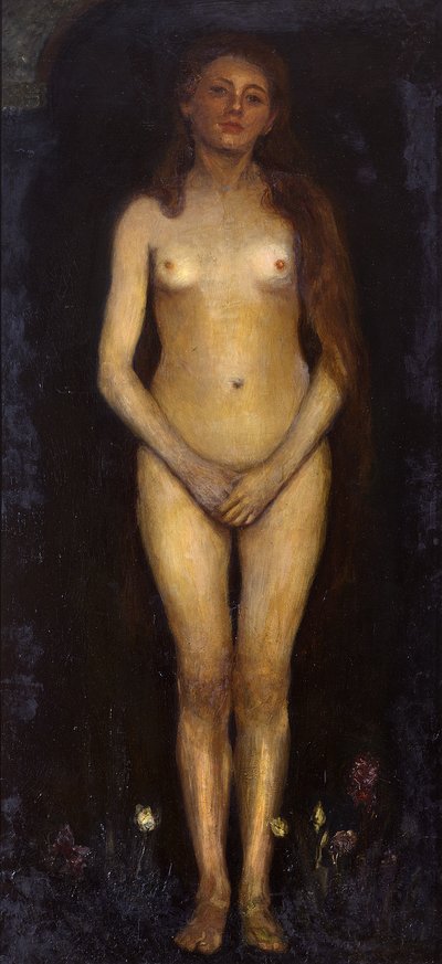 Frau. Linke Tafel des Diptychons „Menschenpaar (Homo Sapiens)“ af Max Slevogt