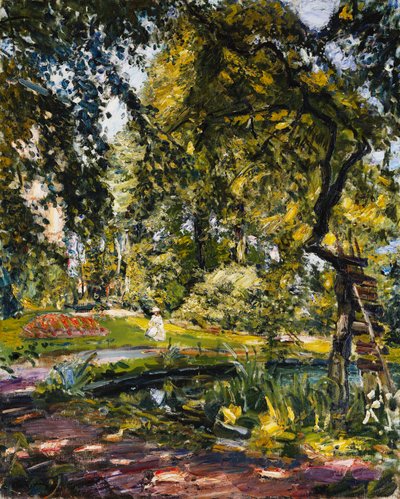 Have i Godrammstein med et snoet Træ og Dam; Have i Godrammstein med tilgroet træ og dam, 1910 af Max Slevogt