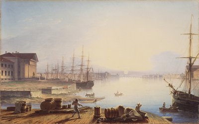 Solopgang over Neva i St. Petersborg, 1830 af Maxim Nikiphorovich Vorobyev