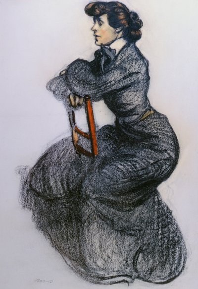 Colette, ca.1906-7 (kul og pastel) af Maxime Pierre Jules Dethomas