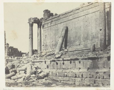 Baalbeck (Heliopolis), Jupiter-templet, østlig facade; Syrien af Maxime Du Camp