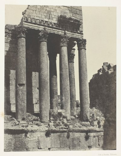 Baalbeck (Heliopolis), Jupiter-templet, set fra den sydøstlige vinkel; Syrien af Maxime Du Camp