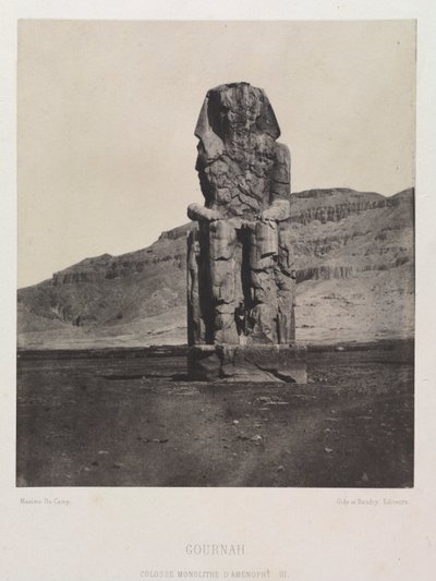 Kolossal monolit af Amenhotep III, Gurnah af Maxime Du Camp