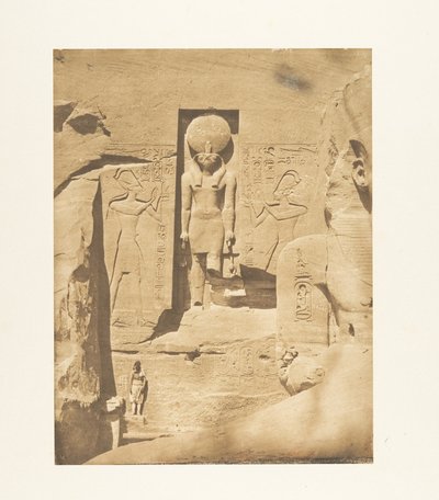 Dekoration des Eingangs des großen Spéos von Abousembil (Der Gott Phré empfängt die Opfergaben von Ramses dem Großen) af Maxime Du Camp