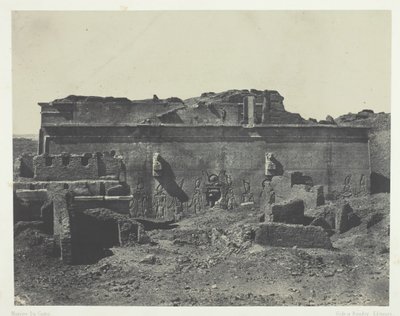 Bagfacade, Dendera Teutyres store tempel, Øvre Egypten, 184951, trykt 1852. af Maxime Du Camp