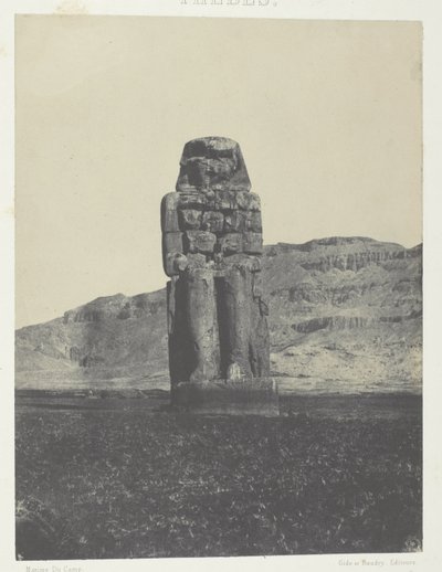 Qurnah, statue af Memnon; Theben af Maxime Du Camp