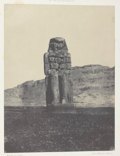 Qurnah, statue af Memnon; Theben af Maxime Du Camp