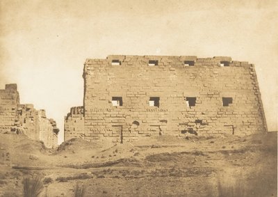 Den store pylon i Karnac-paladset, Theben, 1849-50. af Maxime Du Camp