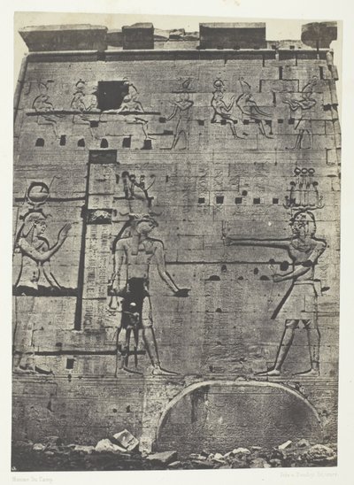 Det store Isis-tempel i Philoe, anden pylon; Nubien, plade 74 fra albummet "Egypte, Nubie, Palestine et Syrie" (1852) af Maxime Du Camp