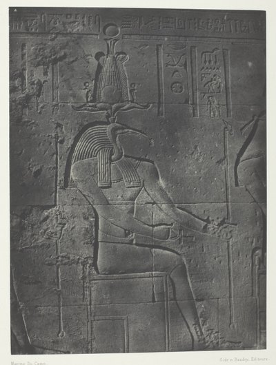Det store Isis-tempel i Philoe, Tôth Ibiocéphale; Nubien, plade 79 fra albummet "Egypte, Nubie, Palestine et Syrie" (1852) af Maxime Du Camp